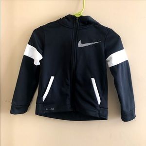 Nike Black & White Dri-Fit Track Hoodie Jacket